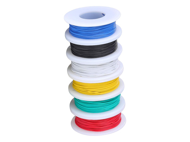 28 AWG Solid Tinned Copper Wire Kit, 50 ft Each 6 Colors