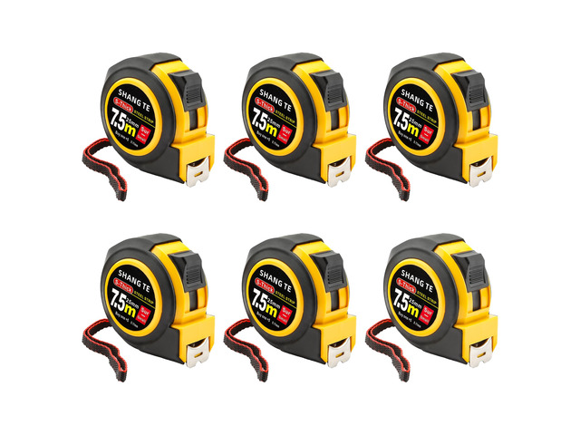 6 Pack Steel Measuring Tape, Tape Measure 25 ft, Measuring Tape Retractable, 25-Foot Basics Self-Locking Measurement Self Lock Auto Rule...