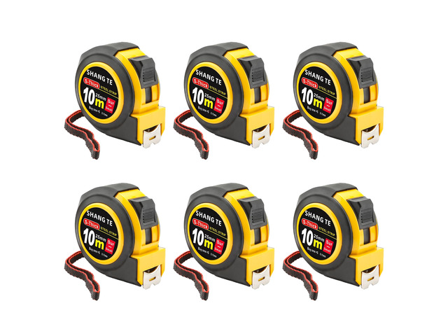 6 Pack Steel Measuring Tape, Tape Measure 33 ft, Measuring Tape Retractable, 33-Foot Basics Self-Locking Measurement Tape, Self Lock Auto Lock Tape...
