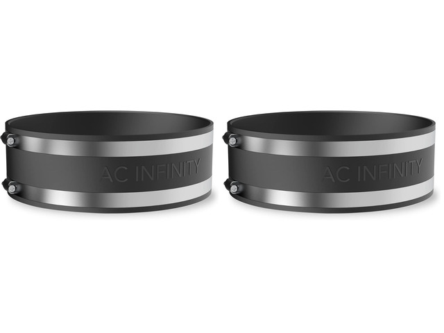 Noise Reduction Clamp 8-Inch, Duct Coupler with Stainless Steel Clamps, Flexible Rubber Coupling for Inline Fans and Carbon Filters in Growing and...