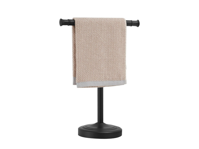 Matte Black Hand Towel Holder Stand Countertop Towel Rack 13 Inch Bathroom Kitchen Vanity T-Shape Towel Stand Free Standing Stainless Steel Towel...
