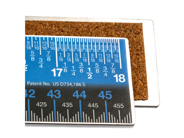 Easy Read 18.25-Inch Stainless Steel Ruler, Metal Straight Edge Ruler with Cork Backing, Standard and Metric Measuring Tool for School, Office,...
