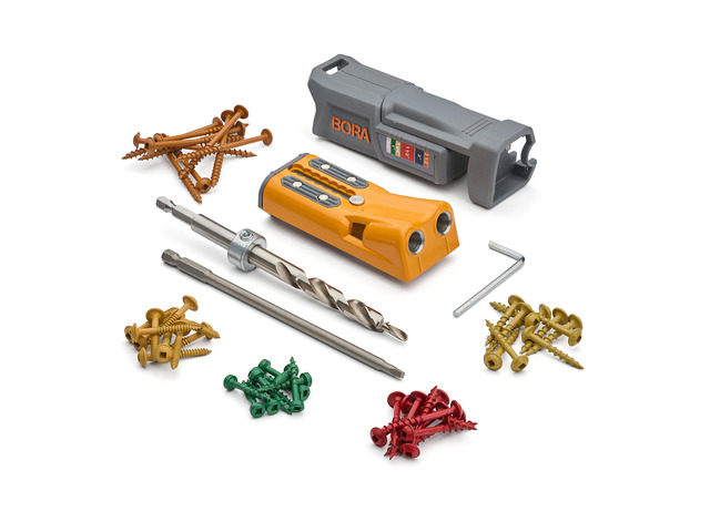 Pro Compact Metal Pocket Hole Jig Kit with 50 Screws, Auto Calibrating Auto Adjusting Pocket Screw Jig, Heavy Duty Woodworking Pocket Hole Jig,...