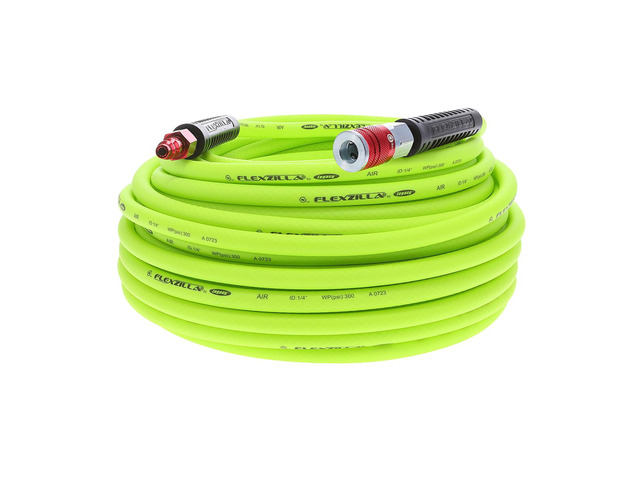 HFZ14100YW2-D Air Hose with ColorConnex Industrial 100 Feet 1/4' Hose I. D. Revolutionary Design Lightweight and Heavy Duty Pre-Sealed Threads