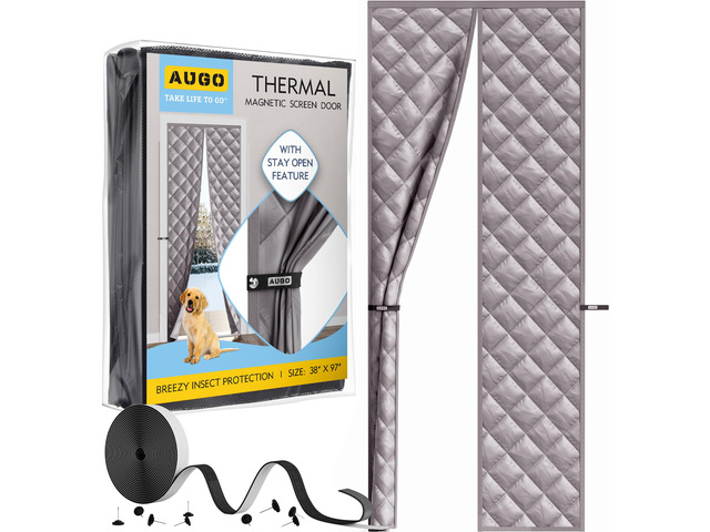 Thermal Door Curtain - Thermal Door Cover for Winter - Magnetic Thermal Insulated Door Curtain for Winter - Winter Door Insulation - Keeps Warm Air...