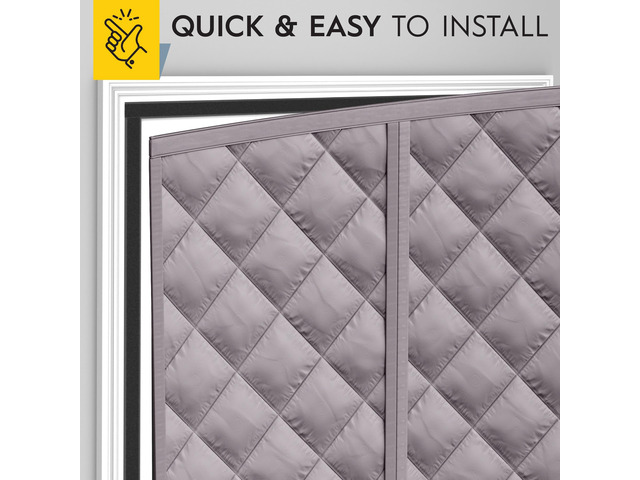 Thermal Door Curtain - Magnetic Insulated Cover for Winter - Keeps Warm Air In & Cold Air Out - Home Winterizing Product