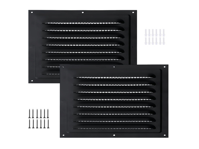 2pcs Attic Vent Soffit Vent Aluminum Wall Vent Metal Shed Vent Square Vent Louver Vent Grille with Built-in Insect Screen for Exterior Door House...
