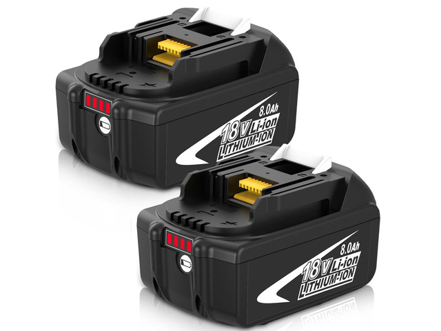 2-Pack 8000mAh High Capacity Replacement for Makita 18V Battery Bl1860B BL1850B BL1840B BL1830B BL1815B LXT400 with LED Indicator Cordless Power...