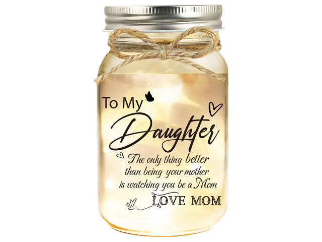 Daughter Mason Jar Night Lights - Daughter Gifts from mom Christmas Mother's Day Birthday Gift for Daughter, Daughters Gifts Mother's Day...