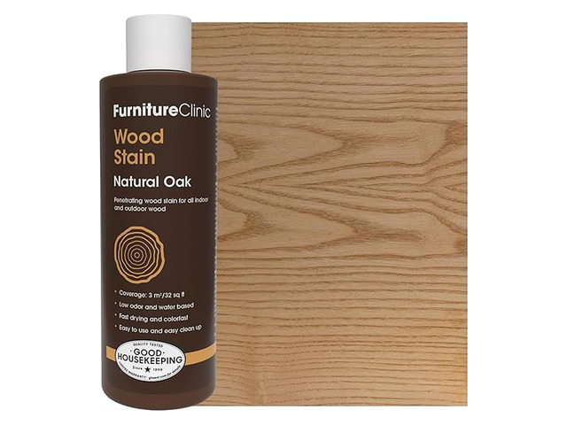Wood Stain Natural Oak Water Based Fast Drying, Low Odor, & Non-Toxic for Indoor & Outdoor and More Multiple Finishes (8.5oz / 250ml)