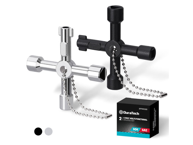 4 Way Utility Key, 2-Pack Multi-functional Water Key Set, For Valve, Faucet, and Spigots
