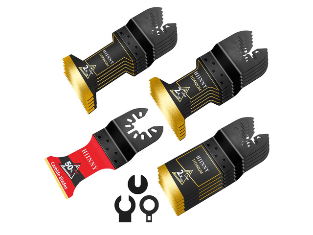 16PCS Titanium and Carbide Oscillating Tool Blades, Heary Duty for Hard Material,Professional Universal Oscillating Saw Blades Multitool Blades...
