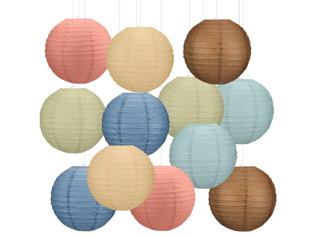 12 Pcs 10' Oh Happy Day Boho Paper Lanterns Party Classroom Decor Back to School Classrooms Decorations, Hanging Lanterns for Birthday Wedding...