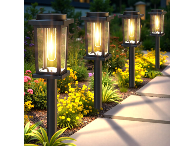 Solar Pathway Lights Outdoor, 12 Pack Solar Powered Garden Lights Waterproof, Auto On/Off Outdoor Landscape Lights for Patio, Walkway, Driveway,...