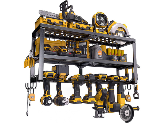 Power Tool Organizer for Tool Storage, Drill Holder Wall Mount with Screwdriver Organizer, Tool Holder for Garage Wall Organization, Heavy Duty...