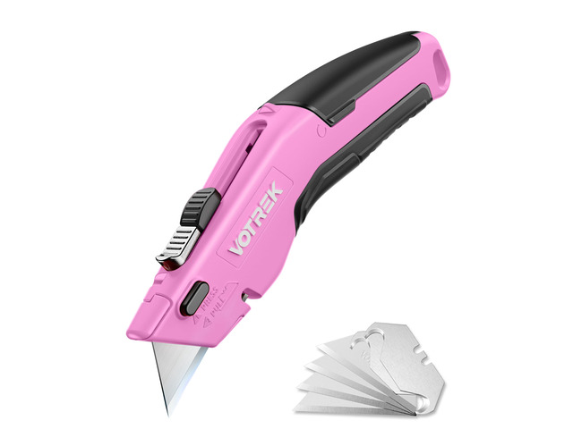 Box Cutter Utility Knife, 2-in-1 Safety Retractable Box Cutter for Women, Quick Change Razor Knife for Home, Office & DIY, Blade Storage Design,...