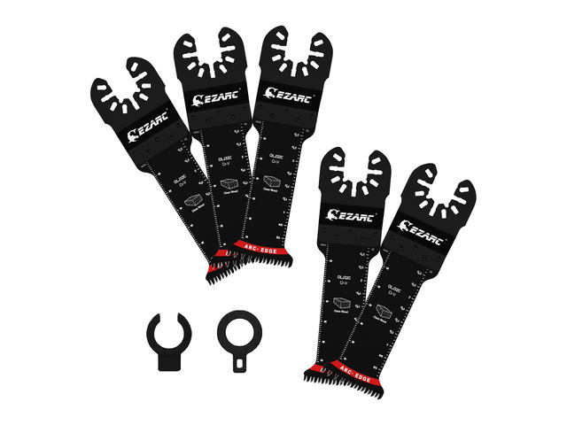 Japanese Tooth Oscillating Saw Blades - 5 PCS Extra-Long Reach Arc Edge CRV Multitool Blades Clean Cut for Wood and Plastic, Universal Quick...