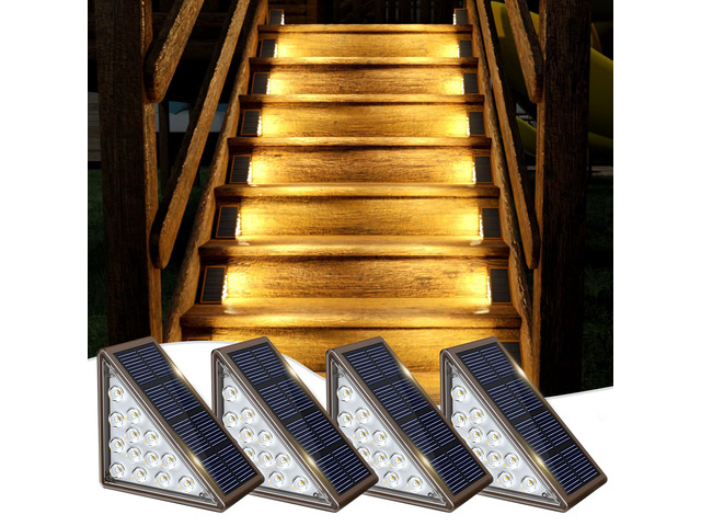 Solar Step Lights for Outside,4pack Solar Stair Lights Outdoor Waterproof IP67,Outdoor Deck Step Lights,Solar Outdoor Lights for...