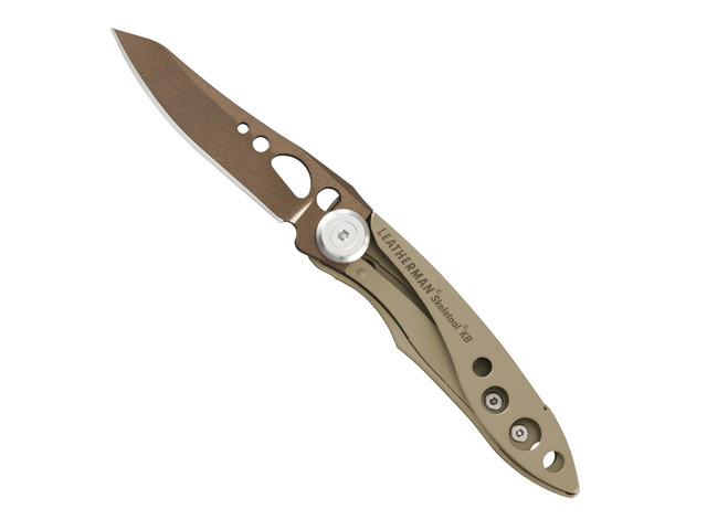 Skeletool KB Pocketknife with Straight Edge, Stainless Steel Blade and Bottle Opener, Sandstorm