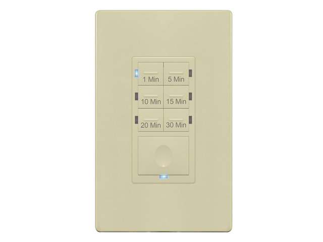 Countdown Timer Switch for bathroom fans and household lights, 1-5-10-15-20-30 Min Settings with Manual Override, Always On Blue LED, Neutral Wire...