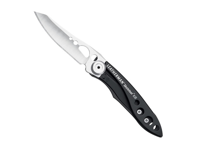 Skeletool KB Pocketknife with Straight Edge, Stainless Steel Blade and Bottle Opener, Black