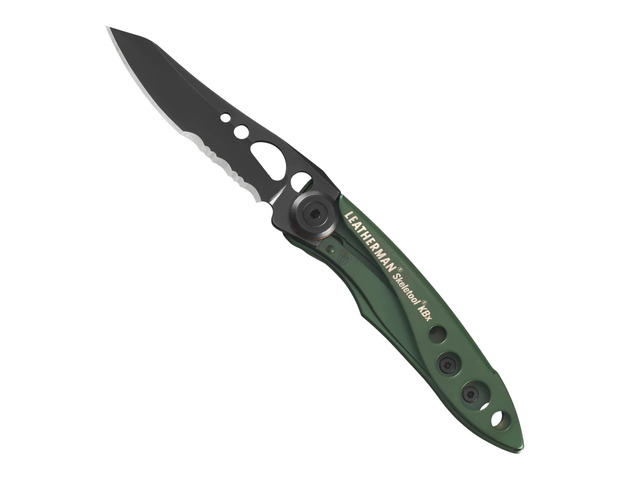 Skeletool KB Pocketknife with Straight Edge, Stainless Steel Blade and Bottle Opener, Olive Green