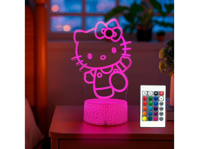 Cat Night Light, 3D LED 16 Color Intelligent Remote Control Lamp for Children's Gifts Children's Room Decoration Holiday Gifts