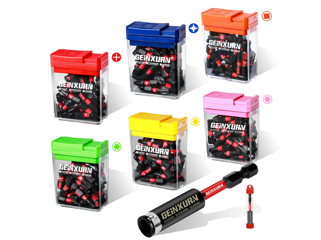 181 Pieces Impact Screwdriver Bits Set with Colorful Boxes, 1' Magnetic (PH2,PZ2,SQ2,T10,T15,T20,T25,T30) S2 Steel Multi Driver Bits