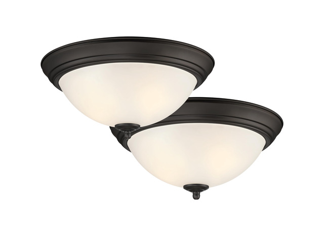 Flush Mount Ceiling Light, 11 Inch Frosted Glass Lighting Fixture for Kitchen, Bedroom, Bathroom, and Hallway, LED Bulbs not Included, Oil Rubbed...