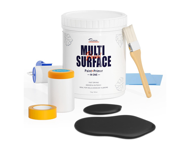 All-in-One Paint - Multi Surface White Paint - Furniture and Cabinet for Interior/Exterior - No Sanding, Quick Drying, Perfect for Wood, Wall,...