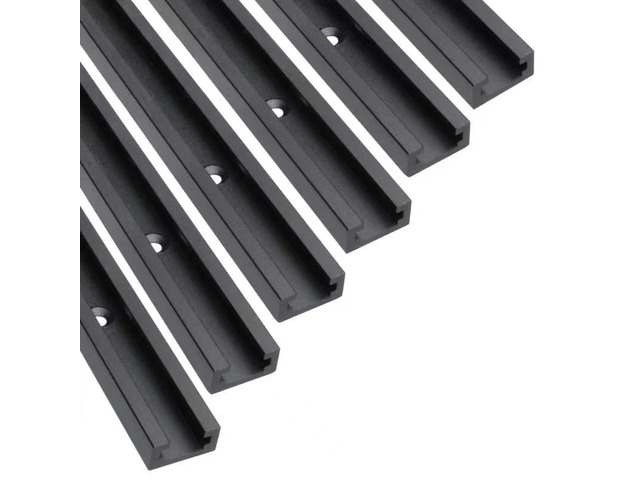 24' Aluminum T-Track for Woodworking,6PK Double Cut Profile Universal T Tracks with Predrilled Mounting Holes-Fine Sandblast Black Anodized, Jigs &...