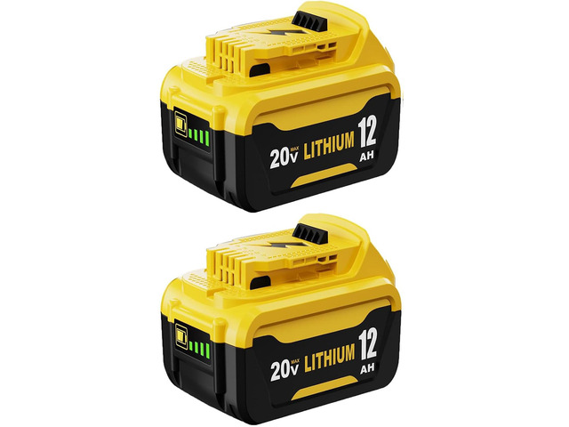 2 Pack 12.0Ah Extended Runtime Battery Replacement for Dewalt 20V Battery Compatible with Dewalt 20 Volt Max Battery DCB206 DCB207 DCB204 DCB201...