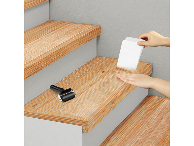 Clear Non-Slip Treads for Wooden Steps Indoor 15 Pack 4' x 24' Pre-Cut Anti-Slip Strips, Transparent Grip Tape for Wood Stairs, Waterproof Step...