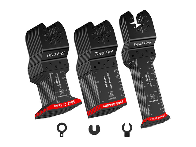 25 PCS Bi-Metal Oscillating Saw Blades Curved Edge Metal Cutting Professional Multitool Blades for Wood Plastic Nails Metal, Oscillating Tool...