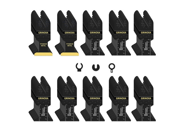 100PCS Multi Tool Blades, Multitool Blades for Wood Plastics Metal Cutting Universal Titanium Oscillating Tool Blades Multitool Quick Release...