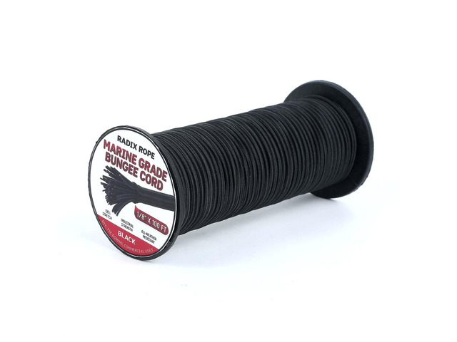 Marine Grade Bungee Cords Heavy Duty Outdoor - 1/8' x 100ft Bungee Cord Roll - 100% Stretch Elastic Cord and Absorbent Bungee Shock Cord for Kayak...