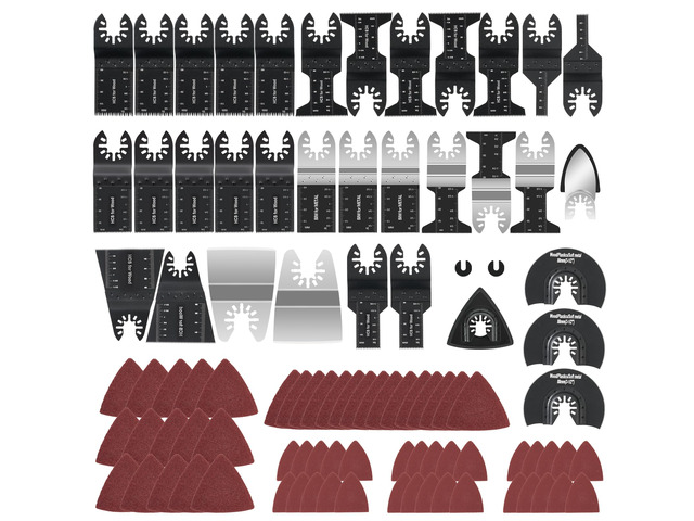 96Pack Oscillating Tool Blades, Multitool Kit for Wood, Metal, Plastics Cutting, Quick Release Multi Tool Blades Kits for Dewalt, Rockwell, Ryobi