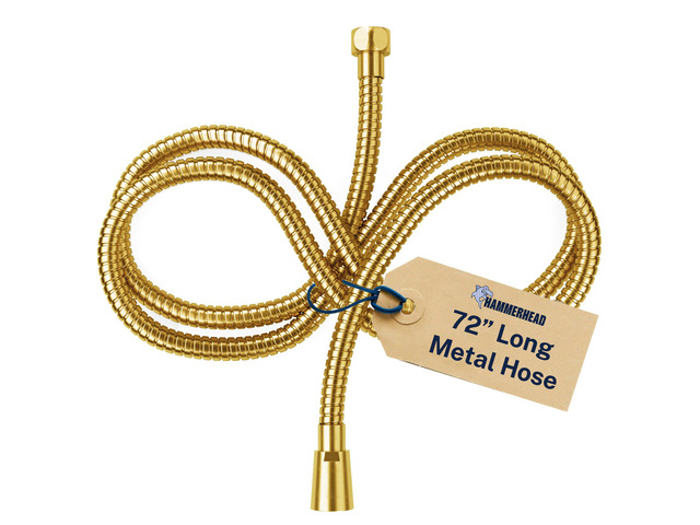 Solid Metal Shower Hose Attachment for Showerhead, Extra-Long 72-Inch Universal Replacement Hose for Hand held Shower, Brushed Gold