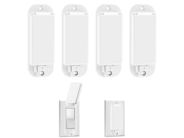 4 Pack Rocker Light Switch Cover Guard, Baby Proof, White Wall Switch Protector, Prevents Accidental On/Off, Protects Circuits from Kids & Pets,...