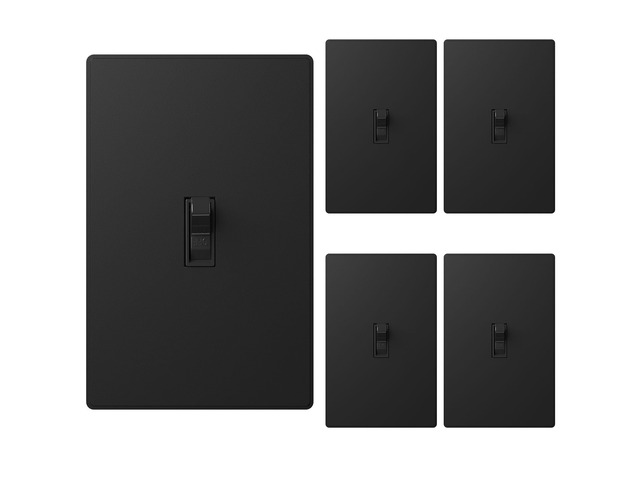 Single Pole Glossy Toggle Light Switch with Matte Mid Screwless Plate, 15A 120V, Toggle Framed AC Quiet Switch, On/Off Wall Switch, Self-Grounding,...