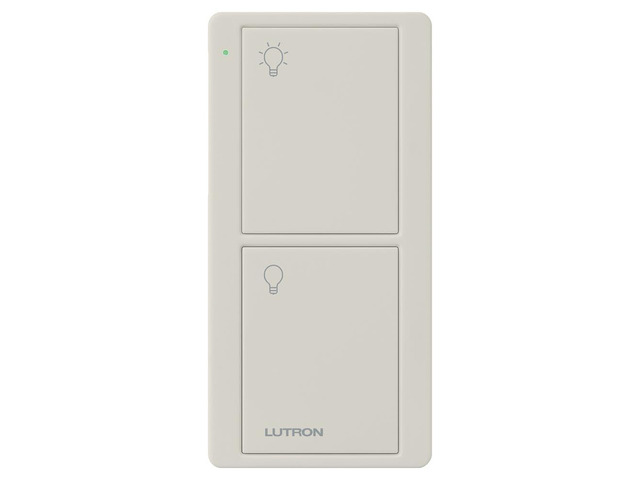 Pico Remote for Caseta Smart Switch, 2-Button Control, On/Off Control, For Table Top or Wallmount Use, PJ2-2B-GLA-L01, Light Almond