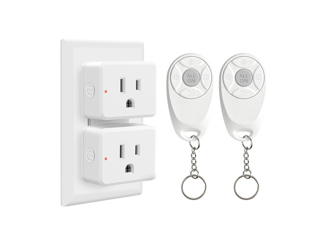 Remote Control Outlet,2 Wireless Light Switches and 2 Outlet Plugs,Remote Outlets Switch,No Wiring Needed,500ft Range Coverage,15A/1500W for...