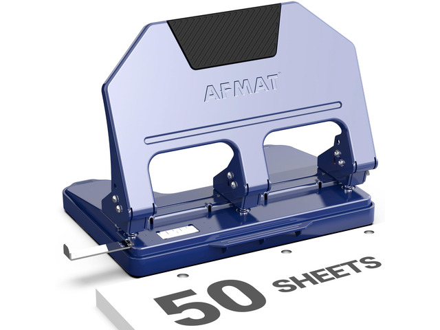3 Hole Punch Heavy Duty, 9/32' Hole Diameter, 50-Sheet 3 Hole Puncher for Binder, 50% Reduced Effort, Metal Three Hole Punch w/ 10,000+ Uses,...