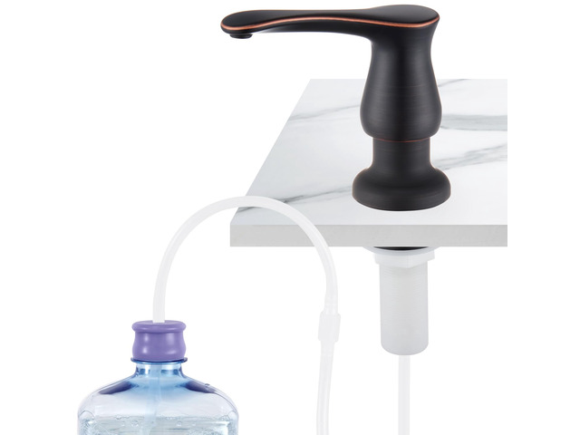 Kitchen Sink Soap Dispenser Oil Rubbed Bronze, G086ORB-G Under Sink Soap Dispenser with 40' Silicone Extension Tube, Say Goodbye to Frequent Refills
