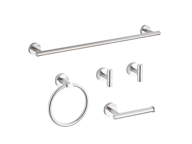 Brushed Nickel Bathroom Hardware Set 5 Piece with Towel Racks for Bathroom, SUS304 Stainless Steel Bath Towel Bar Set, 24 Inch Wall Mounted...