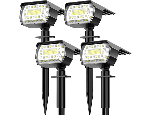 Solar Spot Lights Outdoor, [76 LED/4 Pack] 2-in-1 Solar Landscape Spotlights, 3 Modes IP67 Waterproof Dusk to Dawn Solar Powered Flood Wall Lights...