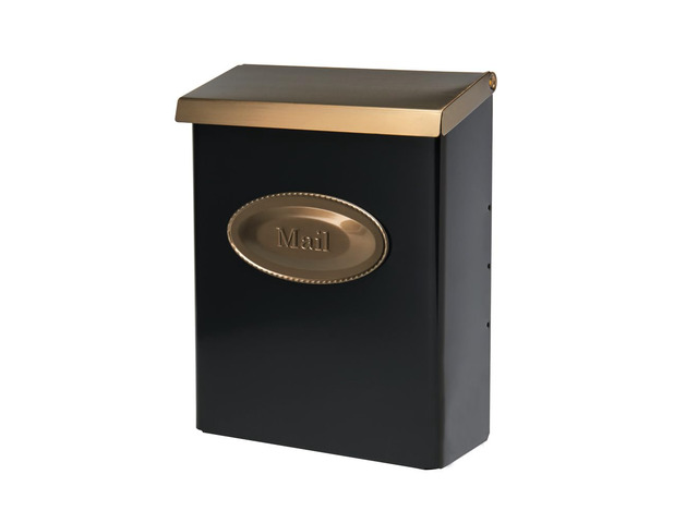 Designer Locking Wall Mount Mailbox, Black, Medium Galvanized steel build with a concealed lock and key drop box and weather-resistant outdoor...