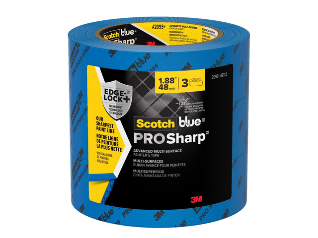 PROSharp Painter's Tape 2 Inch Wide (1.88 in x 60 yd) 3 Rolls Blue Tape Protects Surfaces and Removes Easily, Edge-Lock Tape for Indoor and Outdoor...