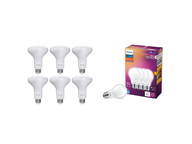 LED Light Bulbs Bundle with Dimmable BR30 Flood Lights (6-Pack) and Flicker-Free Frosted A19 Bulbs (4-Pack)