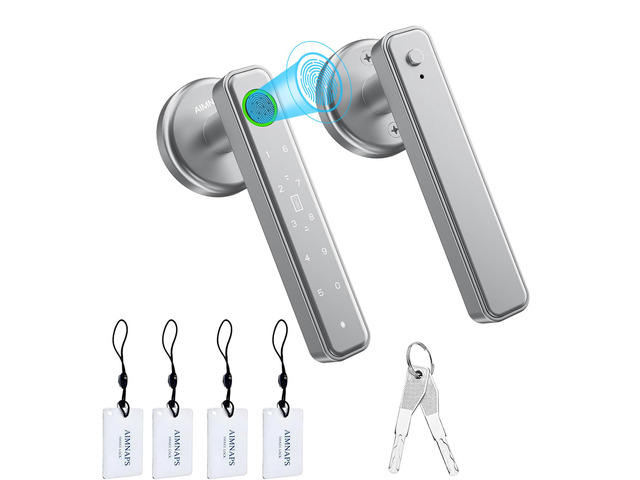 Fingerprint Door Lock, Door Locks for Bedroom, Keyless Entry Door Knob with Handle,Generate Passcode Remotely-Smart Door Lock for Apartment, Office...